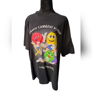 M&Ms Tee Shirt Large Unisex Black With M&Ms On The Front